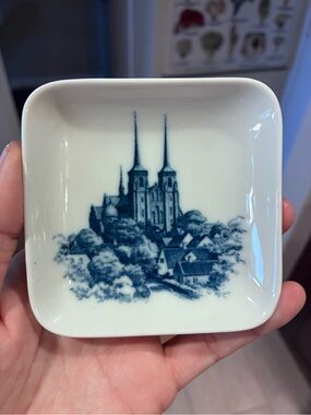 Royal Copenhagen Blue and White Scenic Ceramic Trinket Dish